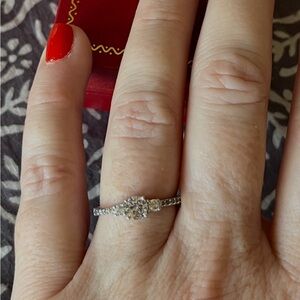 Minimalist 3-Stone CZ 925 Silver Ring Size 7 NEVERWORN